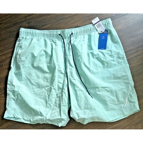 Nautica Men's Quick Dry Nylon 8" Swim Trunks Shorts Aqua Blue 2XL - Picture 3 of 8